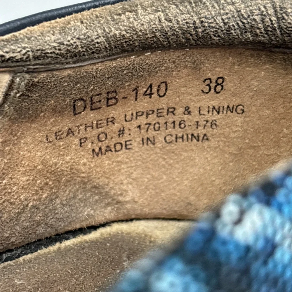 Alegria Deb-140 Shoes Womens Size‎ 8 38 Blue Wavy Comfort Slip On Casual